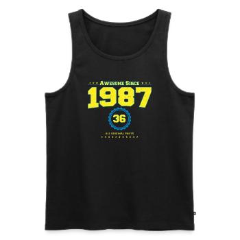 Awesome 1987 Shirt für Männer Frauen 36 Jahre alt 36. - Männer Premium Bio Tank Top - Schwarz - Vorne - AI Model Male 178 light (178cm)