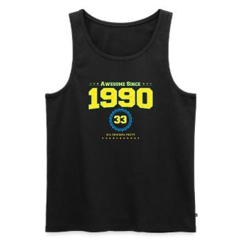 Awesome 1990 Chemise pour Homme Femmes 33 Ans 33ème - Débardeur bio Premium Homme - noir - Devant - Michal (187cm)