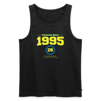 Awesome 1995 Chemise pour Hommes Femmes 28 ans 28ème - Débardeur bio Premium Homme - noir - Devant - AI Model Male 178 light (178cm)
