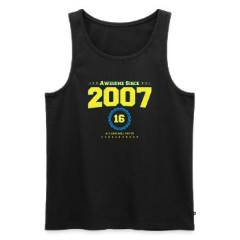 Super chemise 2007 pour hommes femmes 16 ans 16ème - Débardeur bio Premium Homme - noir - Devant - Michal (187cm)