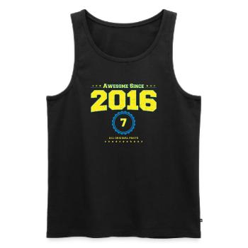Super 2016 Shirt für Männer Frauen 7 Jahre alt 7th - Männer Premium Bio Tank Top - Schwarz - Vorne - Michal (187cm)