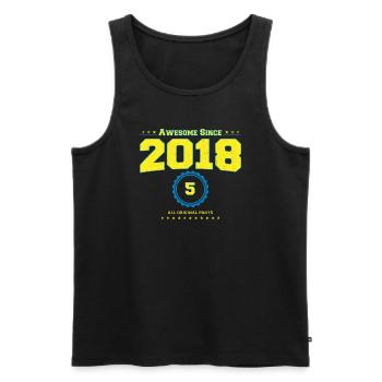 Super chemise 2018 pour hommes femmes 5 ans 5ème - Débardeur bio Premium Homme - noir - Devant - Michal (187cm)
