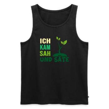 Garten Aussaat Pflanzen Gartenarbeit Gärtner - Männer Premium Bio Tank Top - Schwarz - Vorne - Michal (187cm)