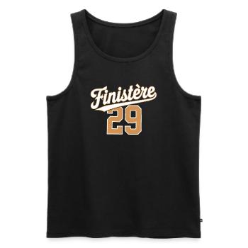 Finistère 29 - Débardeur bio Premium Homme - noir - Devant - AI Model Male 178 light (178cm)
