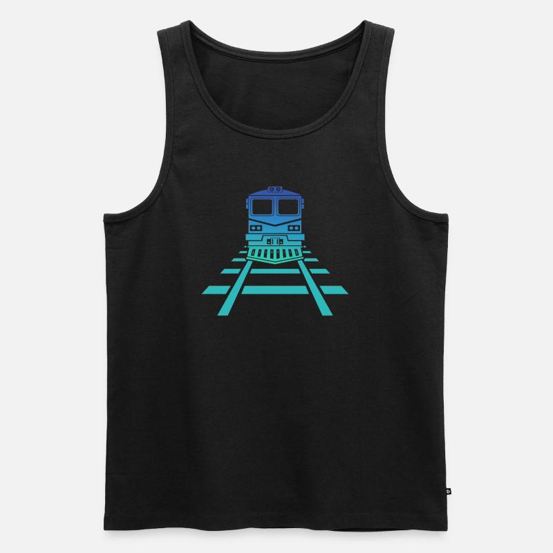 Eisenbahn Bahnhof Eisenbahner Modellbahn - Männer Premium Bio Tank Top - Schwarz