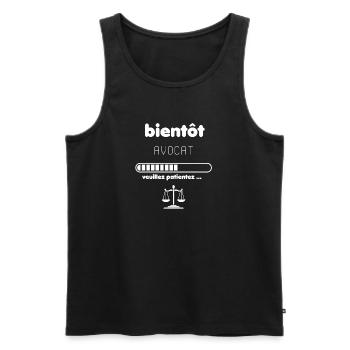 bientot avocat - Débardeur bio Premium Homme - noir - Devant - Michal (187cm)