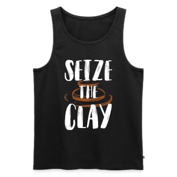 Pottery and pottery - Men's Premium Organic Tank Top - black - Front - Michal (187cm)