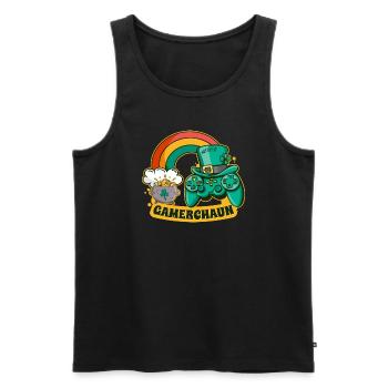 Gamerchaun St Patricks Day 2023 Gamer Shenanigan - Débardeur bio Premium Homme - noir - Devant - Michal (187cm)