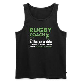 Sport Coach Definition Rugby - Männer Premium Bio Tank Top - Schwarz - Vorne - AI Model Male 178 light (178cm)