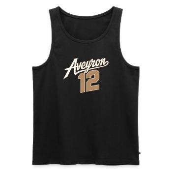 Aveyron 12 - Débardeur bio Premium Homme - noir - Devant - Michal (187cm)