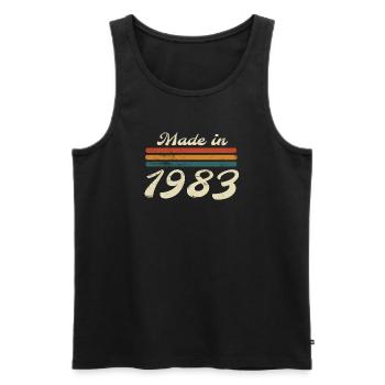 made1983 - Männer Premium Bio Tank Top - Schwarz - Vorne - AI Model Male 178 light (178cm)