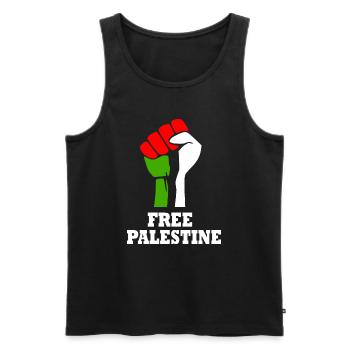 Free palestine - Débardeur bio Premium Homme - noir - Devant - AI Model Male 178 light (178cm)