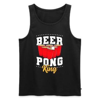 Beerpong Party Trinkspiel Besaufen - Männer Premium Bio Tank Top - Schwarz - Vorne - AI Model Male 178 light (178cm)