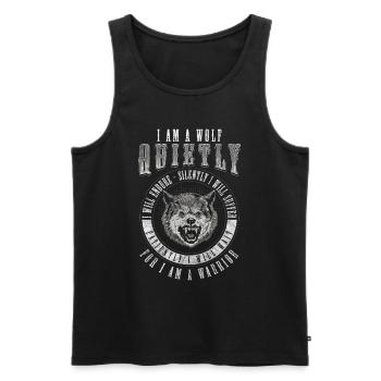 Wolf Guide Nature - Men's Premium Organic Tank Top - black - Front - Michal (187cm)