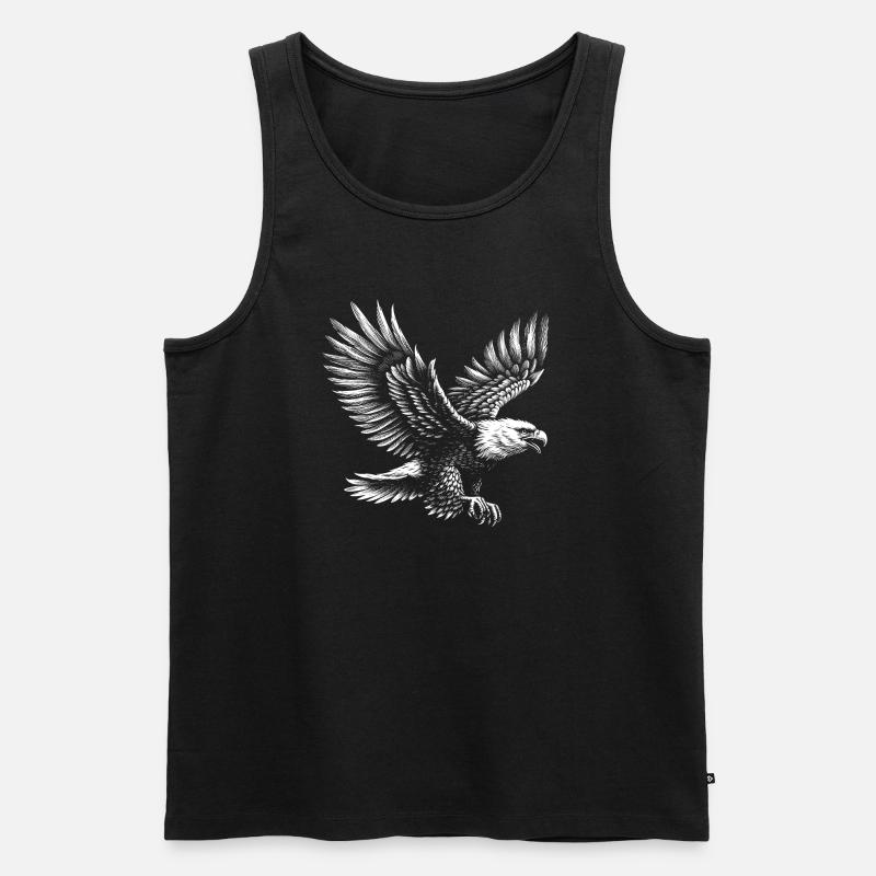 Flying Eagle - Men's Premium Organic Tank Top - black