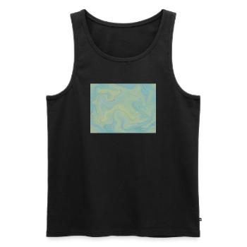 Trippy Blau 1 - Männer Premium Bio Tank Top - Schwarz - Vorne - Michal (187cm)