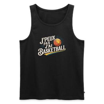 J'peux pas j'ai basketball - Débardeur bio Premium Homme - noir - Devant - Michal (187cm)