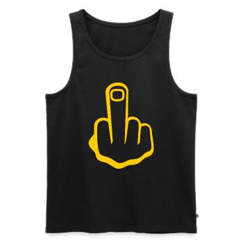 Middle finger - Men's Premium Organic Tank Top - black - Front - Michal (187cm)