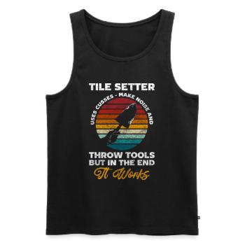 Floor Layer House Worker Men - Men's Premium Organic Tank Top - black - Front - AI Model Male 178 light (178cm)