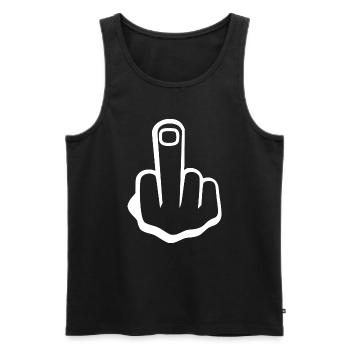 Middle finger - Men's Premium Organic Tank Top - black - Front - Michal (187cm)