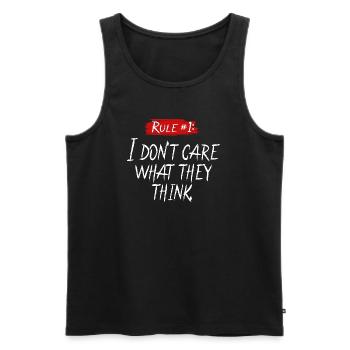 I Don't Care What They Think - Männer Premium Bio Tank Top - Schwarz - Vorne - Michal (187cm)