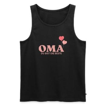 Oma du bist die Beste - Männer Premium Bio Tank Top - Schwarz - Vorne - Michal (187cm)