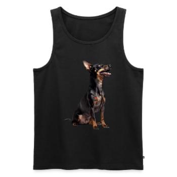 Manchester Terrier Dad Papa - Men's Premium Organic Tank Top - black - Front - AI Model Male 178 light (178cm)