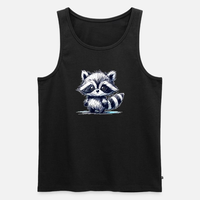 Waschbärchen - Männer Premium Bio Tank Top - Schwarz
