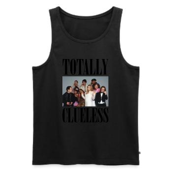 Clueless Crew Totally Clueless - Männer Premium Bio Tank Top - Schwarz - Vorne - AI Model Male 178 light (178cm)