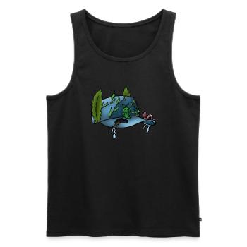 Die Druckkappe! Von Pousse2Bamboo ! - Männer Premium Bio Tank Top - Schwarz - Vorne - Michal (187cm)