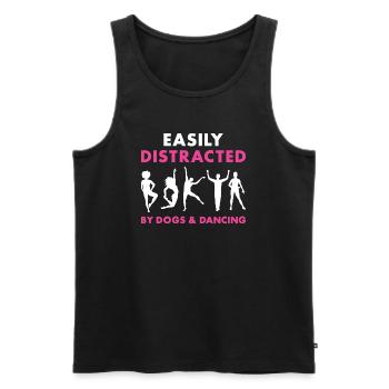Dancer Easily Distracted By Dogs And Dancing - Männer Premium Bio Tank Top - Schwarz - Vorne - Michal (187cm)