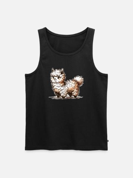 Lama - Männer Premium Bio Tank Top - Schwarz