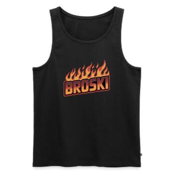Broski - Bro Memes - Men's Premium Organic Tank Top - black - Front - Michal (187cm)