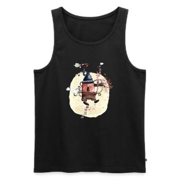 wandelndes Haus - Männer Premium Bio Tank Top - Schwarz - Vorne - Michal (187cm)