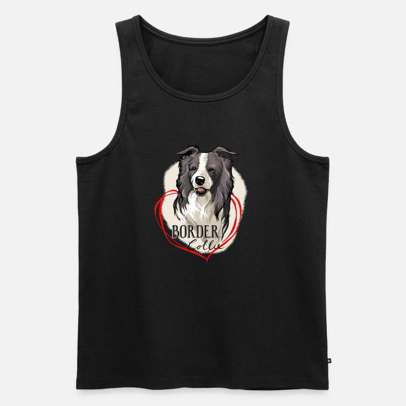 Border Collie - Männer Premium Bio Tank Top - Schwarz