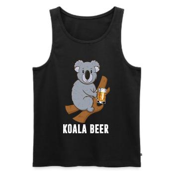 koala and beer beer koala bear australia drink - Men's Premium Organic Tank Top - black - Front - AI Model Male 178 light (178cm)