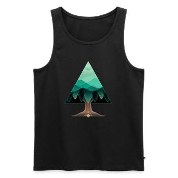 The triangular tree - Men's Premium Organic Tank Top - black - Front - AI Model Male 178 light (178cm)