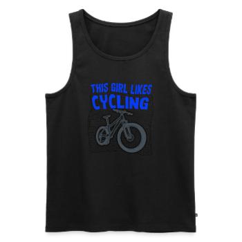 Une fille aime le vélo, le cardio, la mobilité - Débardeur bio Premium Homme - noir - Devant - Michal (187cm)