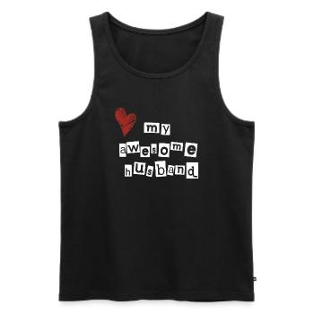 Love my awesome husband - Men's Premium Organic Tank Top - black - Front - Michal (187cm)