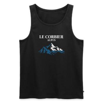 Le Corbier - Alpes - Débardeur bio Premium Homme - noir - Devant - Michal (187cm)