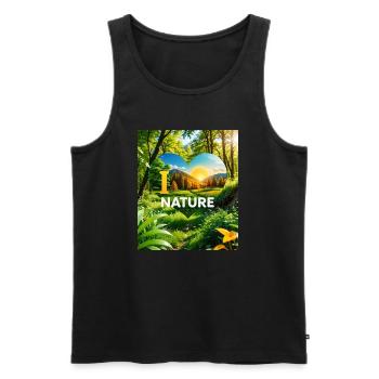 Nature - Männer Premium Bio Tank Top - Schwarz - Vorne - AI Model Male 178 light (178cm)