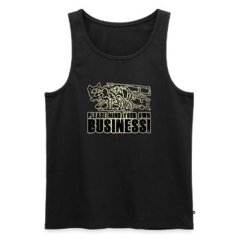 Please mind your own Business! - Männer Premium Bio Tank Top - Schwarz - Vorne - Michal (187cm)