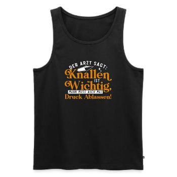Feuerwerker Silvester Feuerwerk Geschenk - Männer Premium Bio Tank Top - Schwarz - Vorne - AI Model Male 178 light (178cm)