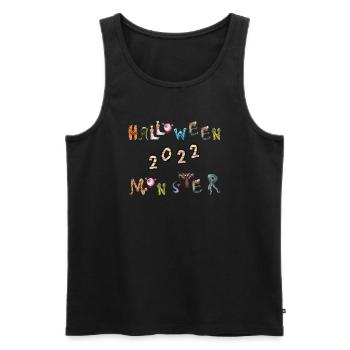 Halloween monsters 2022 alphabet monstres effrayés - Débardeur bio Premium Homme - noir - Devant - Michal (187cm)