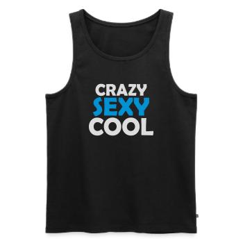 crazy sexy cool design - Men's Premium Organic Tank Top - black - Front - AI Model Male 178 light (178cm)