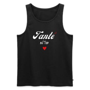 tante au top idée cadeau - Débardeur bio Premium Homme - noir - Devant - Michal (187cm)