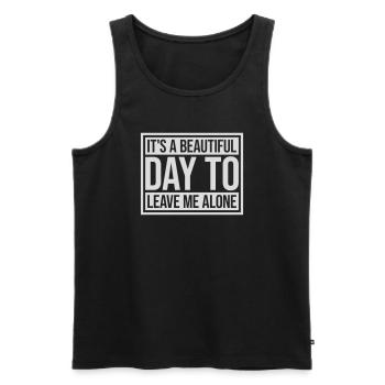 leave me alone day - Men's Premium Organic Tank Top - black - Front - Michal (187cm)