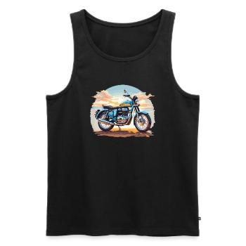 Vintage Biker Lebensart Motorradfahrer Motorrad - Männer Premium Bio Tank Top - Schwarz - Vorne - AI Model Male 178 light (178cm)