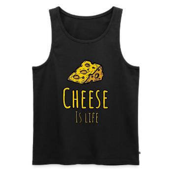 Le fromage, c’est la vie | Cadeau amusant pour les amateurs de fromage - Débardeur bio Premium Homme - noir - Devant - AI Model Male 178 light (178cm)