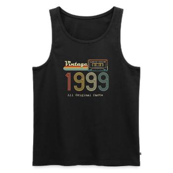 1999 Original 1999 Vintage Vintage Retro Jahrestag - Männer Premium Bio Tank Top - Schwarz - Vorne - Michal (187cm)
